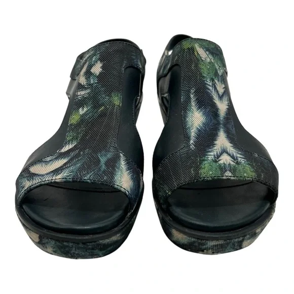Camper Damas Green Navy Tropical Wedge Platform Sandals Women’s EU 38 US 7.5 - Picture 3 of 16
